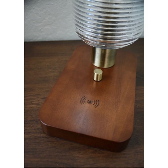 Isaac Adesso Table Lantern Lamp with Wireless Charging Base - Picture 2 of 4